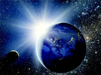 earth moon and stars