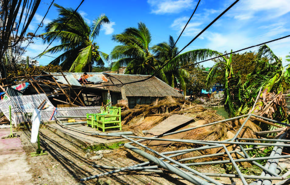 building destroyed by storm