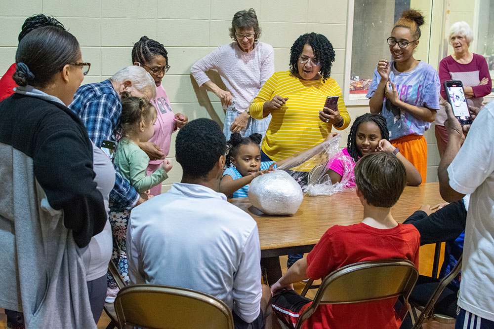 children doing an activity at the Alabama winter weekend in Montgomery